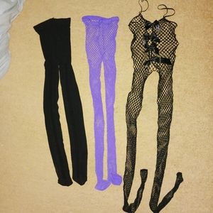 NWOT stockings & fishnet suit bundle